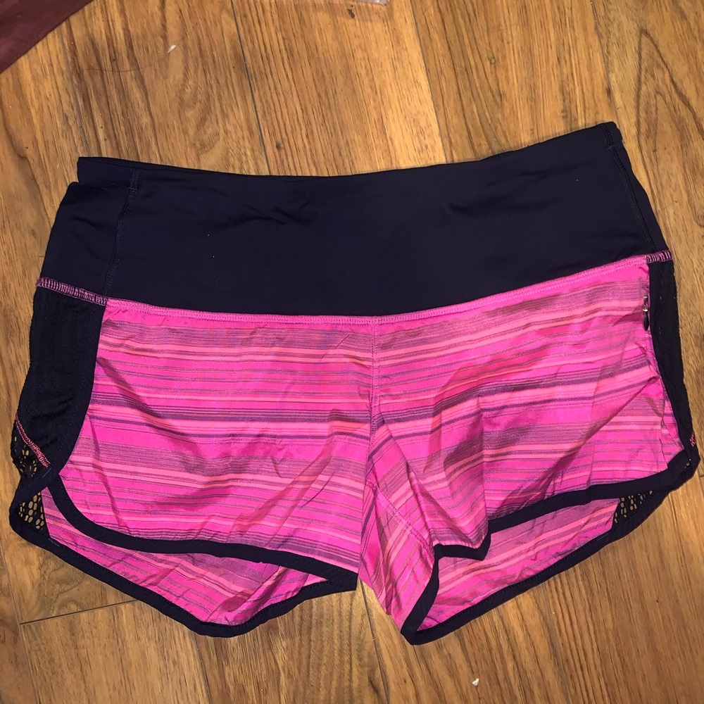 Lululemon *linerless* pink stripe short